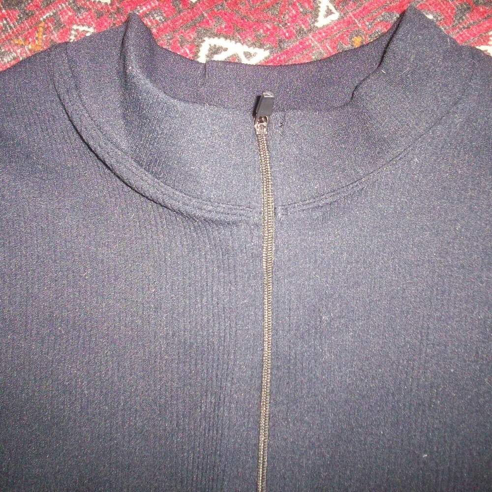 Sunzel Long Sleeve Jumpsuit Size M Black Women’s Bodysuit Thick Ribbed Zipper